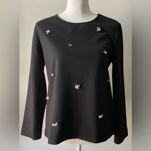Massimo Dutti Jeweled and Pearl Sweater